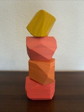 Lovevery Colorful Wooden Stacking Stones Blocks set of 4